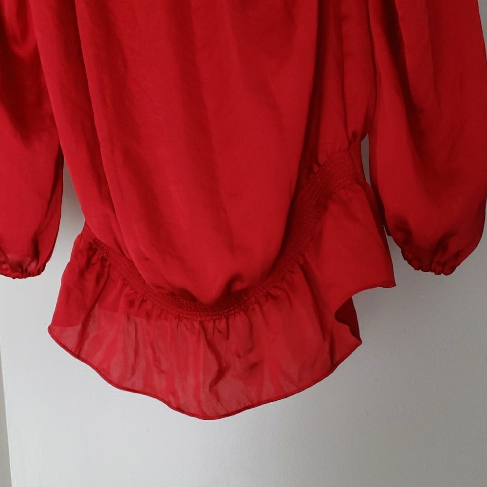 MICHAEL Michael Kors Red Ruffled Top - Picture 2 of 5
